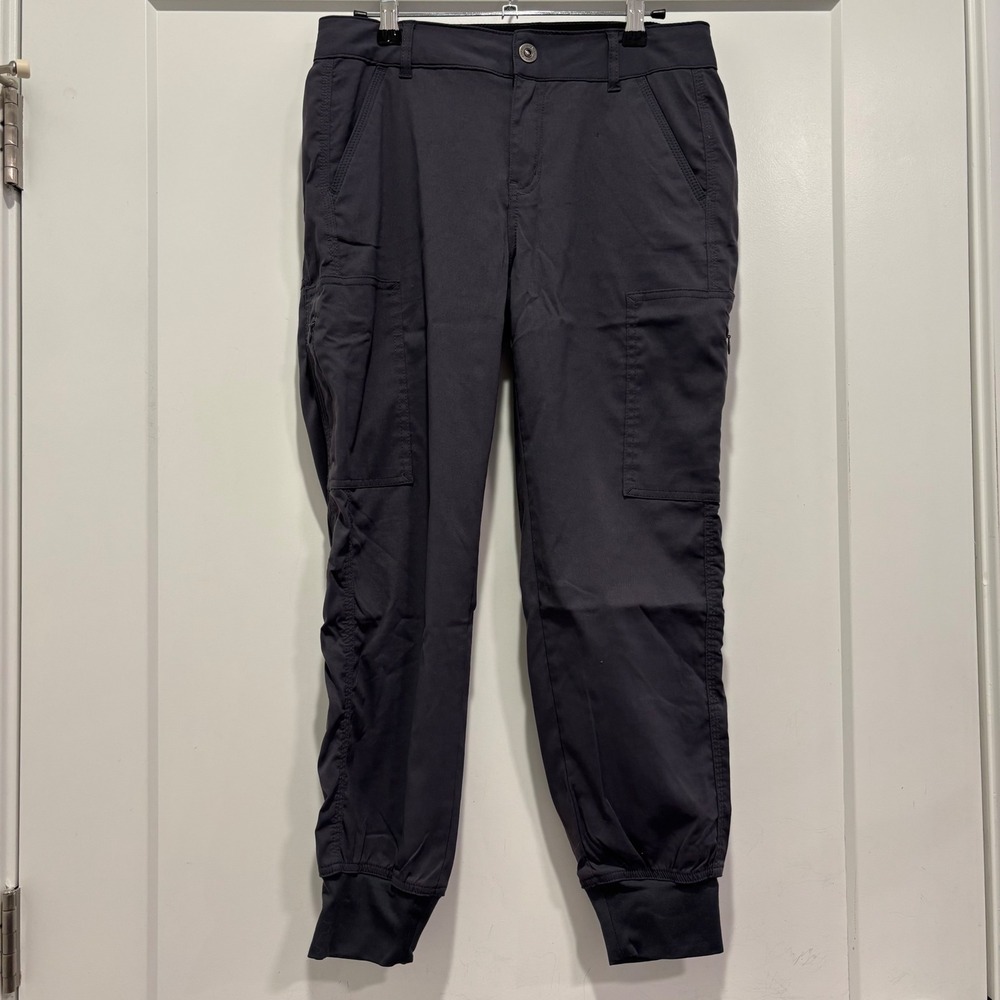 Prana Halle Jogger II Charcoal Grey Stretch Cargo Hiking Pants Womens 4